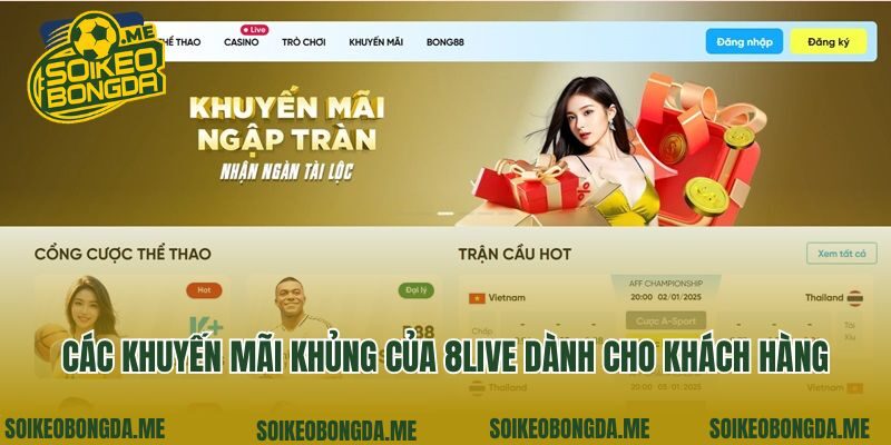 Các khuyến mãi khủng của 8Live dành cho khách hàng